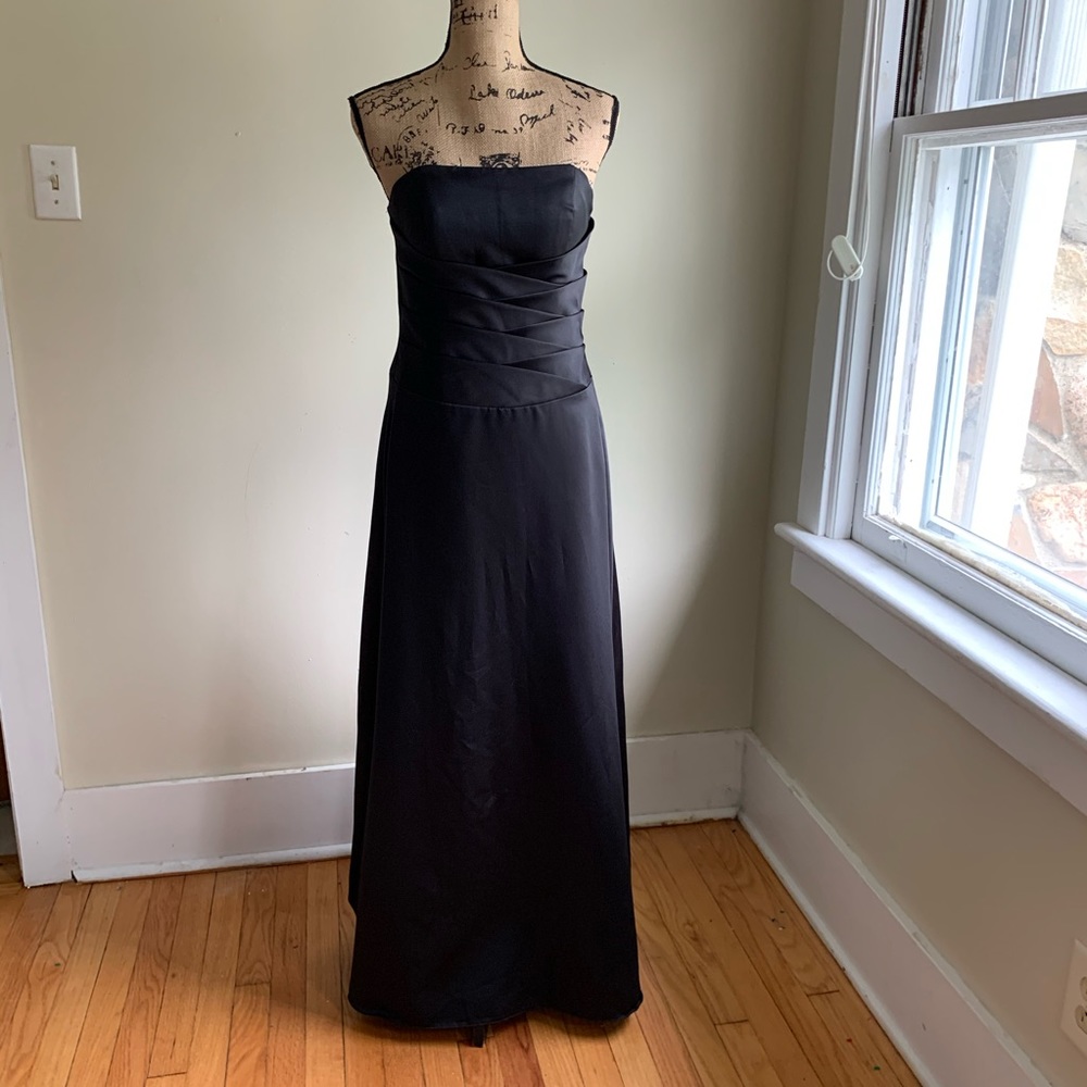 Alfred Angelo strapless black gown dress